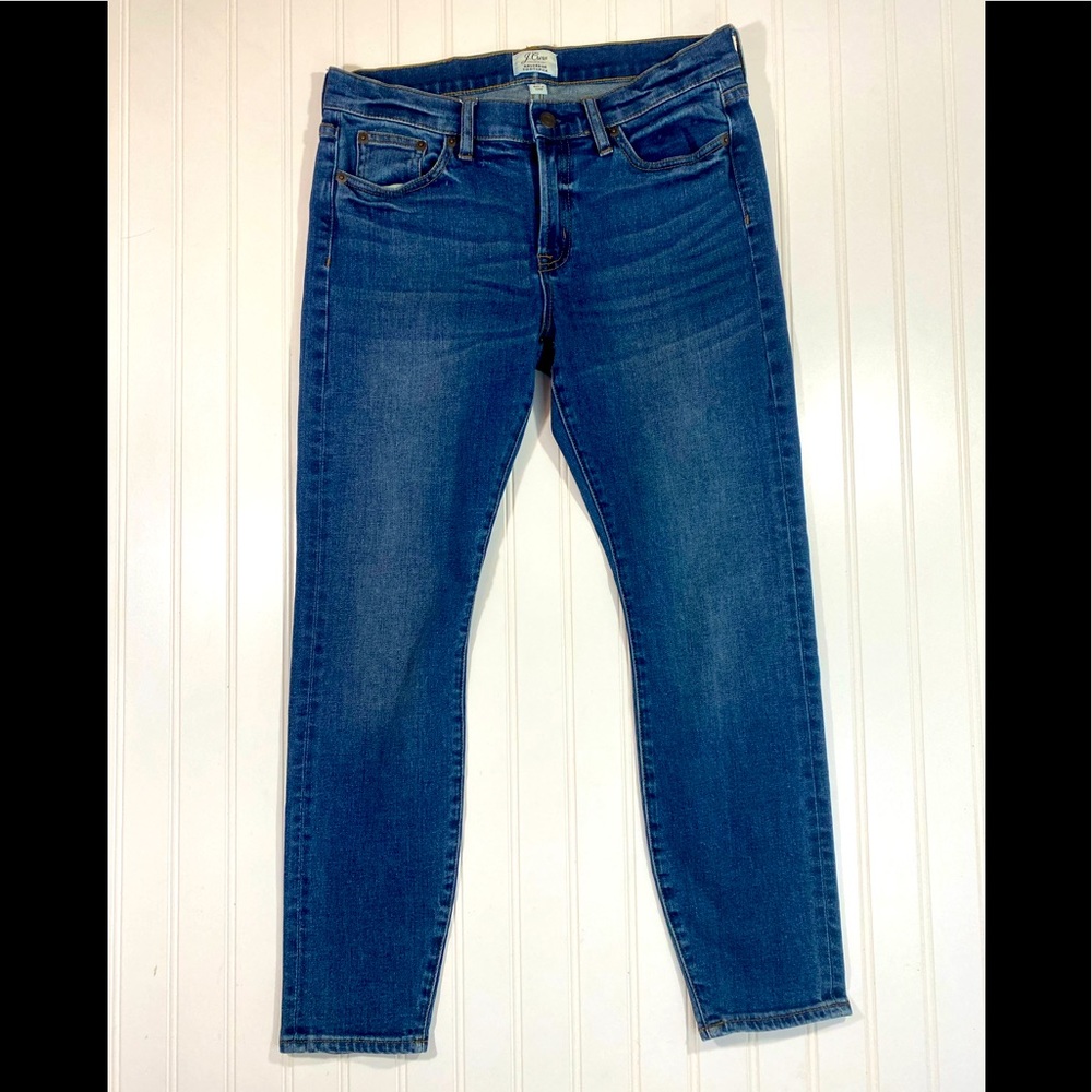 J. Crew Selvedge Toothpick Denim Jeans, Size 28P, Medium Wash